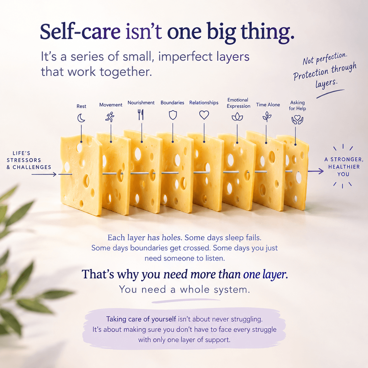 The Swiss Cheese Model of Self care .