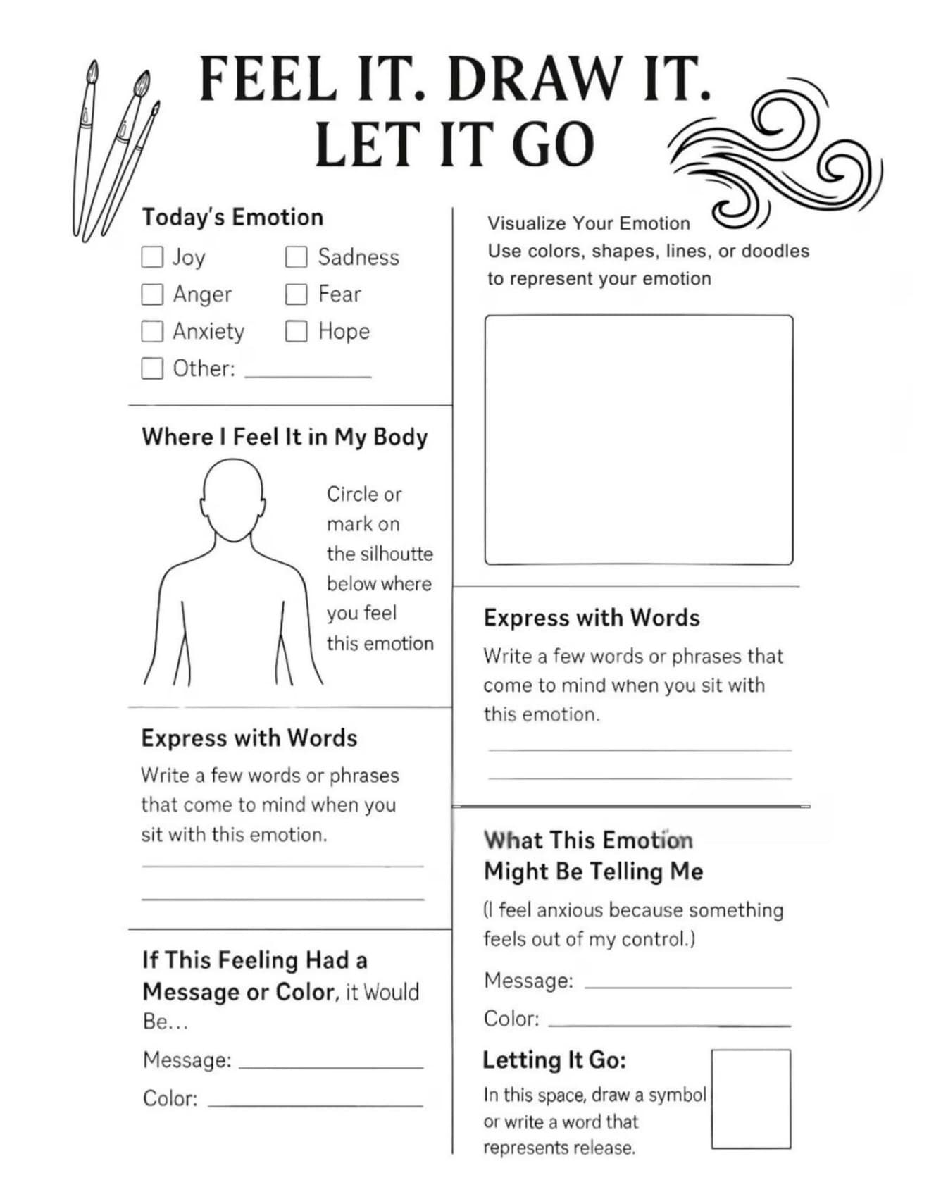 Naming an Emotion Feel it . Draw it .Let it go .